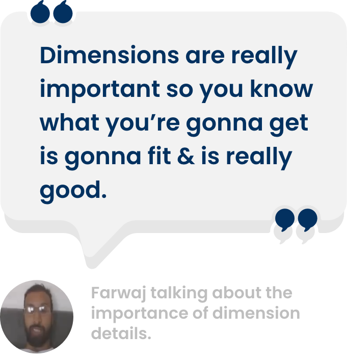 Farwaj, page 10, on why dimensions matter for a bed this size