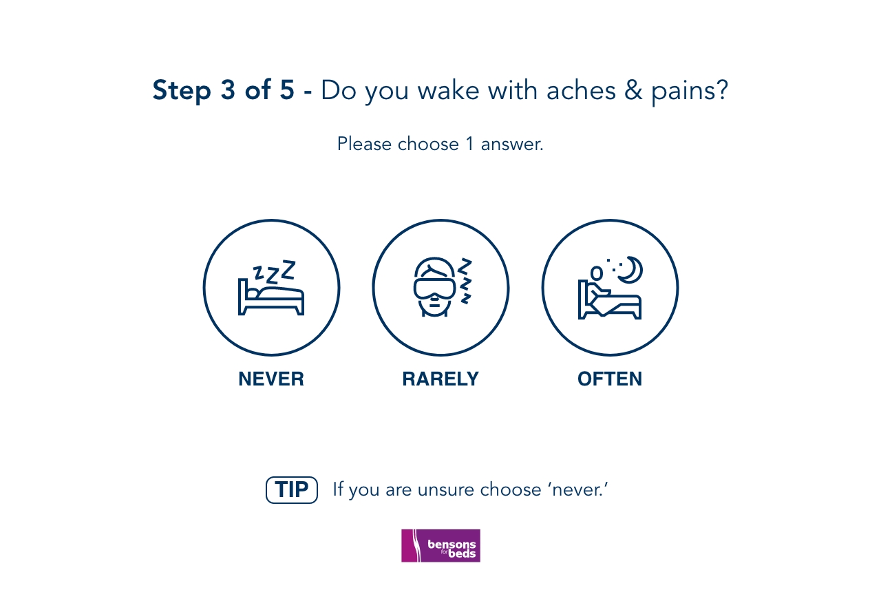 Step 3 of 5: do you wake with aches and pains