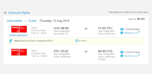 Hidden variant: identical flight list with Flight Facts data present but not surfaced